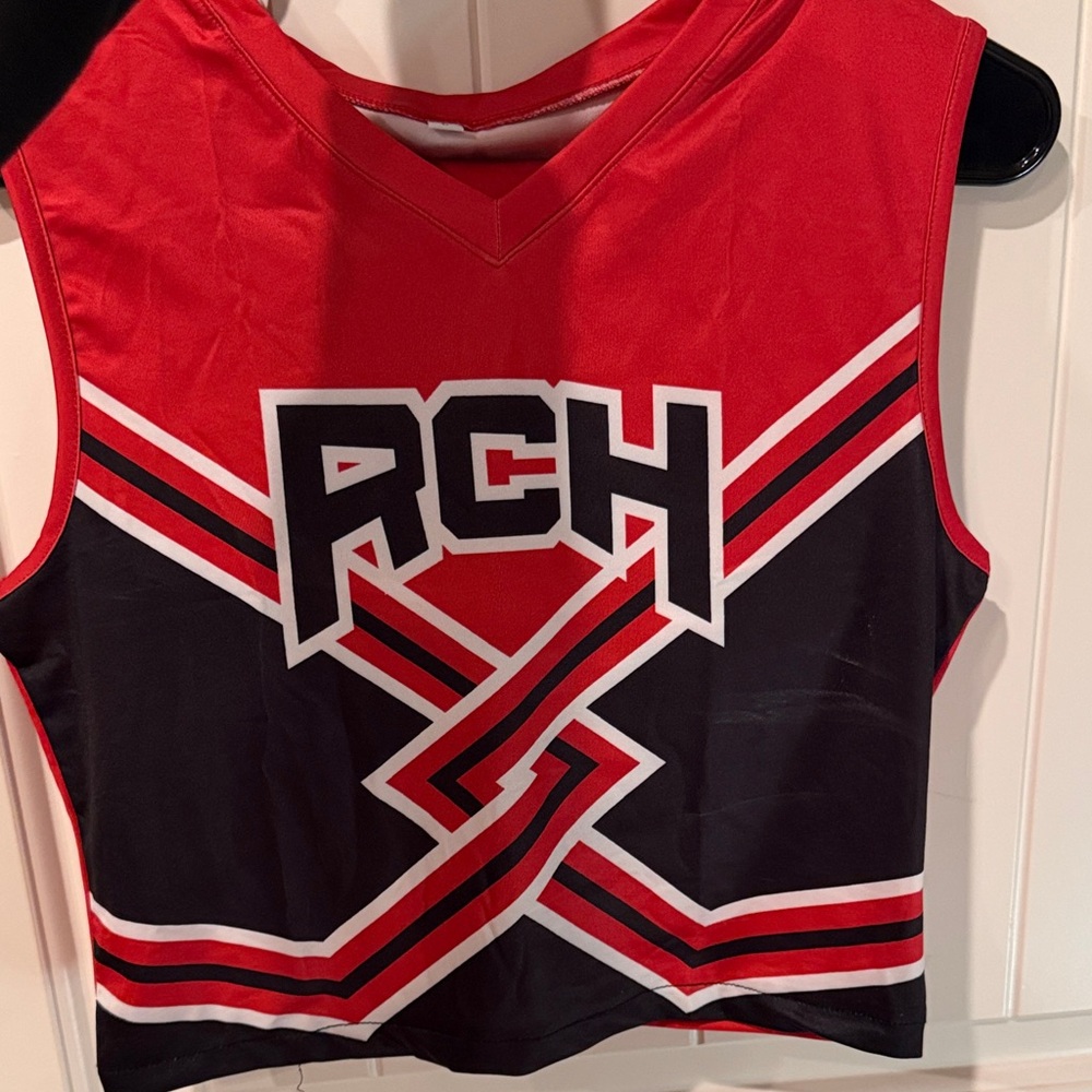Kids Red and Black Cheer Top - Picture 1 of 2